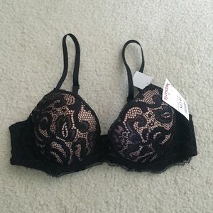 Black/Nude Lace Bra